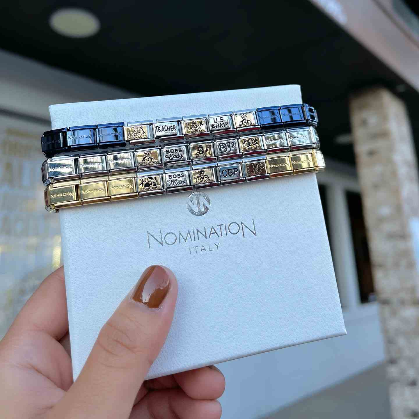 Composable Classic Blue Bracelet Motorcycle Nomination